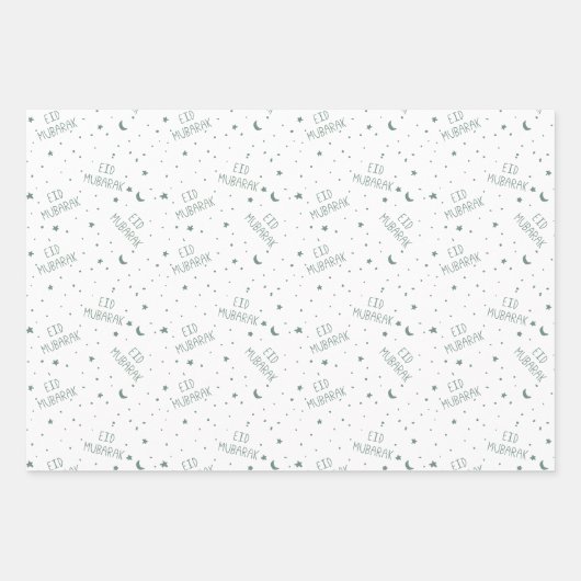 Feuille De Papier Cadeau Dusty Green Kids Aïd Moubarak (Devant)
