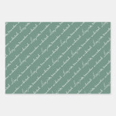 Feuille De Papier Cadeau Dusty Green Ramadan Mubarak Bilingue (Devant 2)