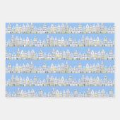 Feuille De Papier Cadeau Dutch Houses Bikes Amsterdam Variété Pack (Devant)