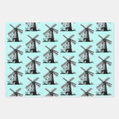 Feuille De Papier Cadeau Dutch Windmills Design (Devant 3)