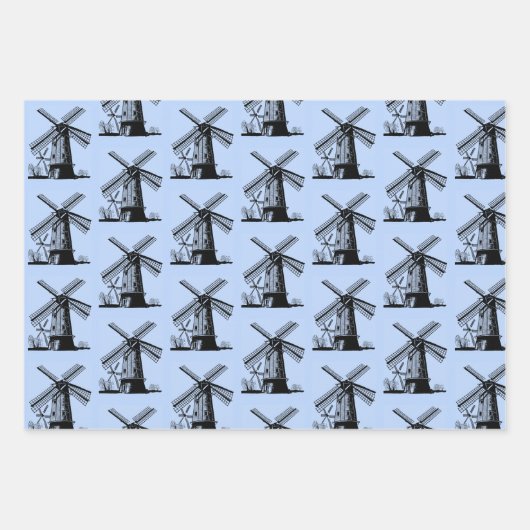 Feuille De Papier Cadeau Dutch Windmills Design (Devant 2)