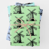 Feuille De Papier Cadeau Dutch Windmills Design (En situation)