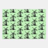 Feuille De Papier Cadeau Dutch Windmills Design (Devant)