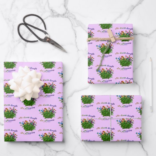 Feuille De Papier Cadeau Earth Laughers Fleurs Citation Inspirationnelle (Recto)