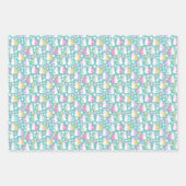 Feuille De Papier Cadeau Easter Bunnies & Baby Chicks Cute Patterns (Devant)