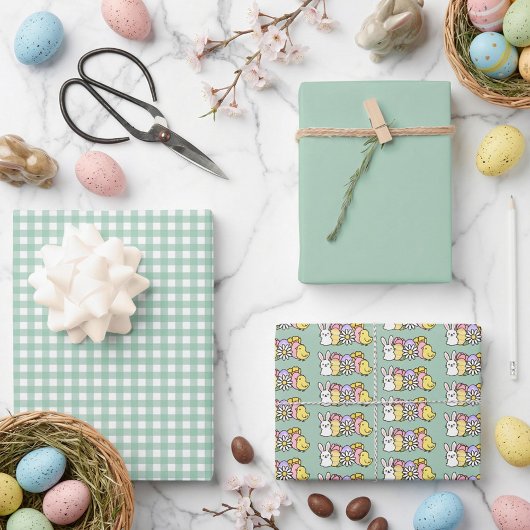 Feuille De Papier Cadeau Easter Mint Green Ginham