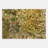 Feuille De Papier Cadeau Eau de sources chaudes Green-Gold Nature (Devant 3)