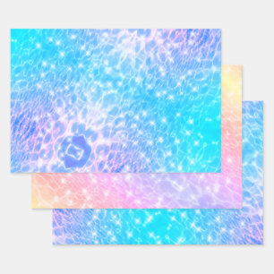 Feuille De Papier Cadeau Eau ondule textures eau moderne chic élégant