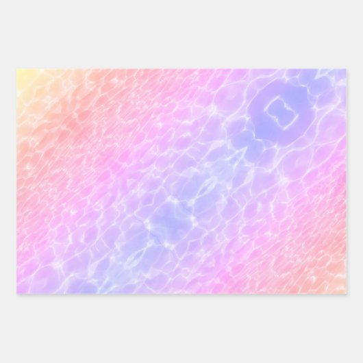 Feuille De Papier Cadeau Eau ondulée texture de l'eau moderne chic élégant (Devant 3)