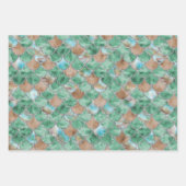 Feuille De Papier Cadeau Écales de sirènes vertes, Brown et argentées (Devant)