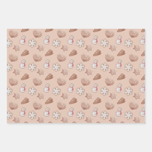 Feuille De Papier Cadeau Échange de cookies de Noël (Devant 3)