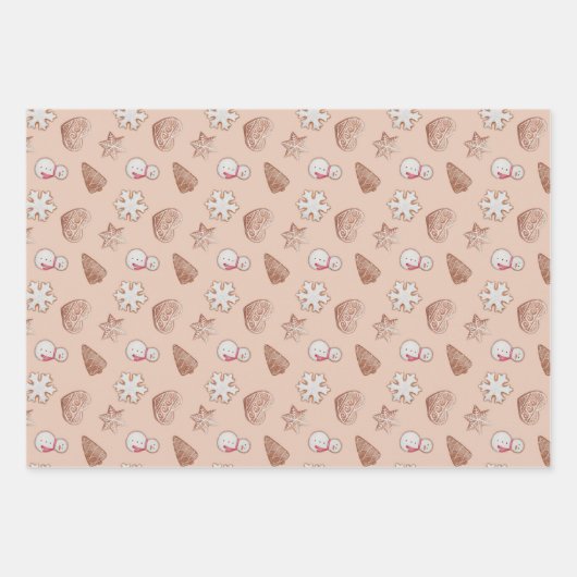 Feuille De Papier Cadeau Échange de cookies de Noël (Devant 2)