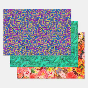 Feuille De Papier Cadeau Échantillon de fleurs Floresta Bruxelles