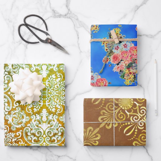 Feuille De Papier Cadeau Échantillon floral de Woodbury (Recto)