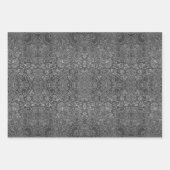 Feuille De Papier Cadeau Échantillons Abstraits blanc étincelant et noir (Devant 3)