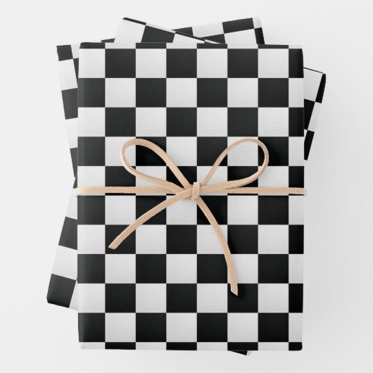 Feuille De Papier Cadeau Échecs d'impression de crocodile noir et blanc (En situation)