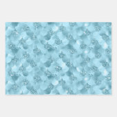 Feuille De Papier Cadeau Échelles de sirène | Pastels Feminine Rose Bleu Ve (Devant 2)