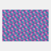 Feuille De Papier Cadeau Échelles de sirène rose et bleu (Devant)