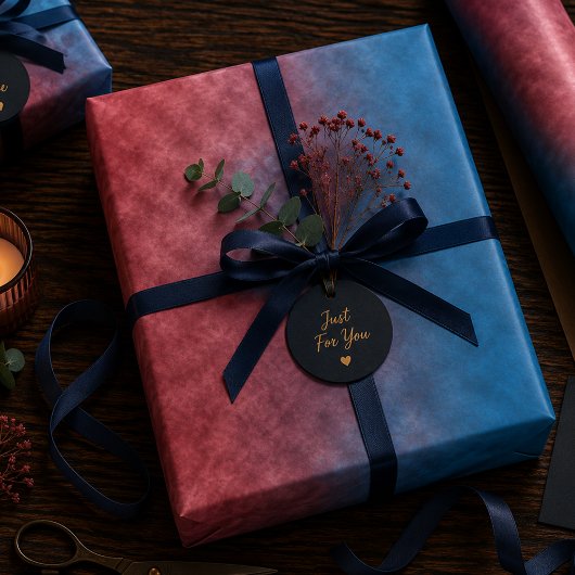 Feuille De Papier Cadeau Échos dans le feu bleu