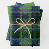 Feuille De Papier Cadeau Éclairage bleu/vert (En situation)