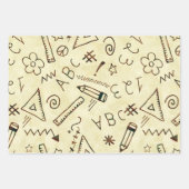 Feuille De Papier Cadeau École créative Doodle, enseignant Motif thématique (Devant 2)