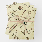 Feuille De Papier Cadeau École créative Doodle, enseignant Motif thématique (En situation)