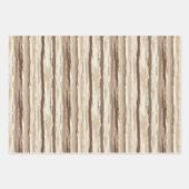 Feuille De Papier Cadeau Écorce d'arbre à grains de bois rustique (Devant)