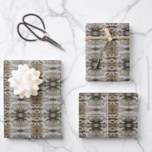 Feuille De Papier Cadeau Écorce d'arbre d'eucalyptus Photo en gros plan ave