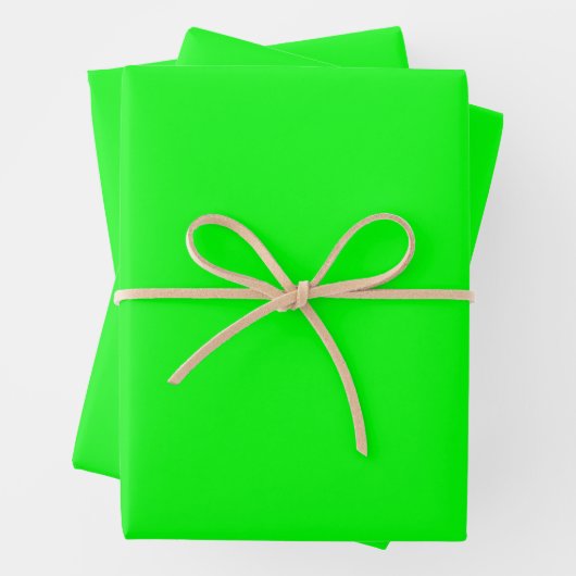 Feuille De Papier Cadeau Écran vert néon moderne brillant solide cadeau sim (En situation)