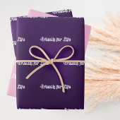 Feuille De Papier Cadeau Écriture rose pourpre des amis