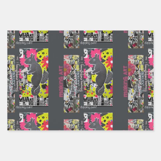 Feuille De Papier Cadeau Écureuil d'art (Devant)