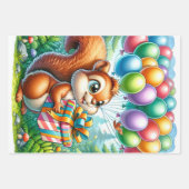 Feuille De Papier Cadeau Écureuil de dessin animé, ours de bébé et Racoon A (Devant 2)