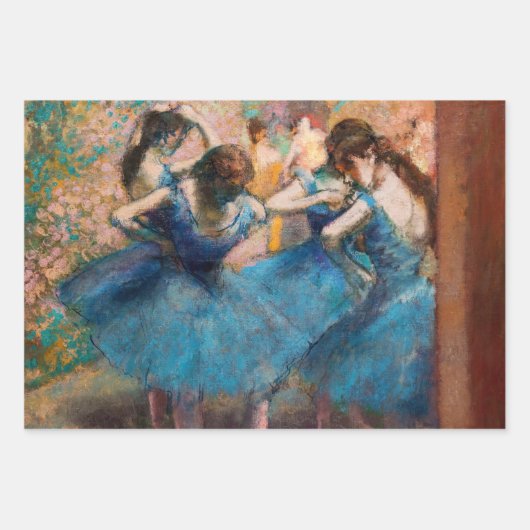 Feuille De Papier Cadeau Edgar Degas - Danseurs en bleu (Devant)