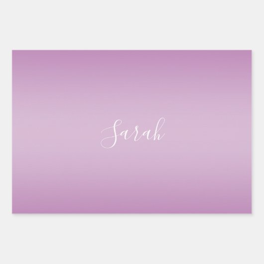Feuille De Papier Cadeau Editable Soft Mauve Ombre & White Text Script (Devant 2)