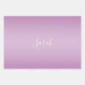 Feuille De Papier Cadeau Editable Soft Mauve Ombre & White Text Script (Devant)