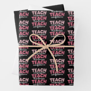 Feuille De Papier Cadeau Éducation de la vie d'enseignant mignon inspirante