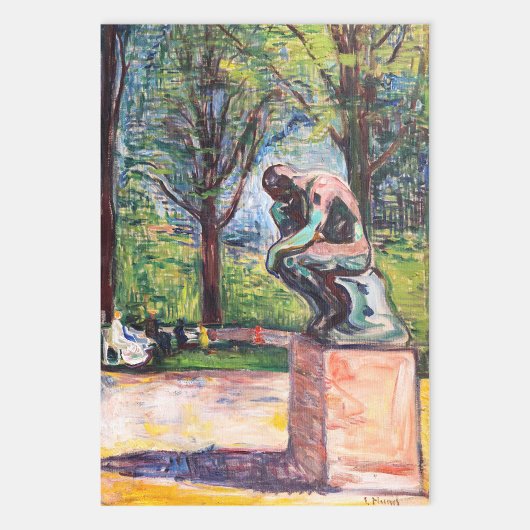 Feuille De Papier Cadeau Edvard Munch - Le penseur de Rodin