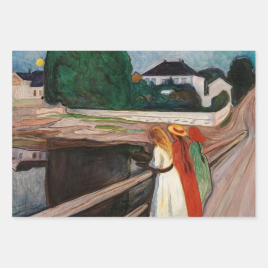 Feuille De Papier Cadeau Edvard Munch - Les filles sur le pont (Devant)