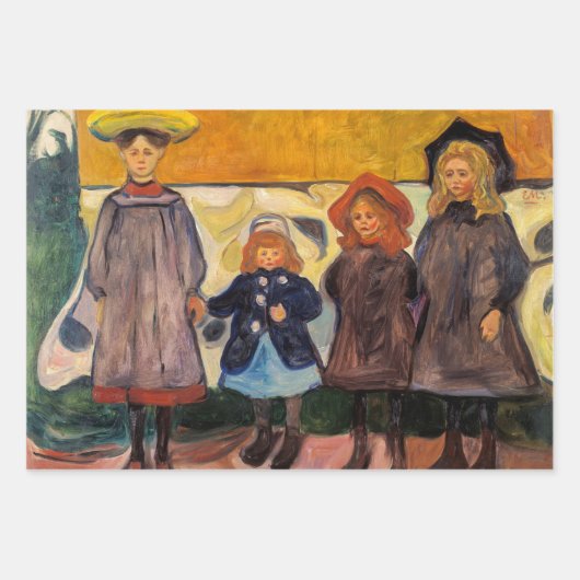 Feuille De Papier Cadeau Edvard Munch - Quatre filles à Asgardstrand (Devant)