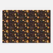Feuille De Papier Cadeau Éffrayant Citrouille Halloween (Devant 3)
