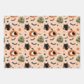 Feuille De Papier Cadeau Éffrayant Cute Citrouille Ghost Bat Motif Hallowee (Devant)