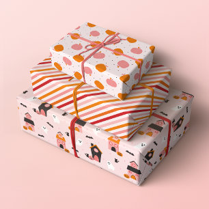 Feuille De Papier Cadeau Éffrayant Cute Motifs d'Halloween