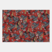 Feuille De Papier Cadeau ÉFFRAYANT ! Halloween Crânes Araignées gothique (Devant 2)