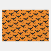 Feuille De Papier Cadeau Éffrayant Halloween noir orange (Devant 2)