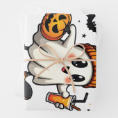 Feuille De Papier Cadeau Éffrayant Halloween Patinage Citrouille Fantôme ép (En situation)