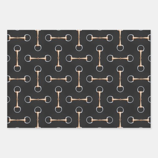 Feuille De Papier Cadeau Eggbutt Snaffle Bits équestre (Devant 3)