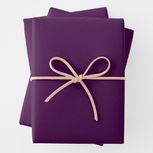 Feuille De Papier Cadeau Eggplant Purple Solid (En situation)