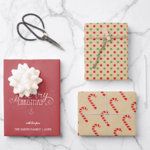 Feuille De Papier Cadeau Elegance Custom Joyeux Motifs de Noël