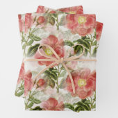 Feuille De Papier Cadeau Élégance florale (En situation)