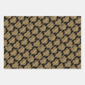 Feuille De Papier Cadeau Élégance noire et or (Devant 3)